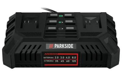 PARKSIDE PDSLG 20 A1 – 20V akkumulátor dupla töltő, 4,5 A, 200 W