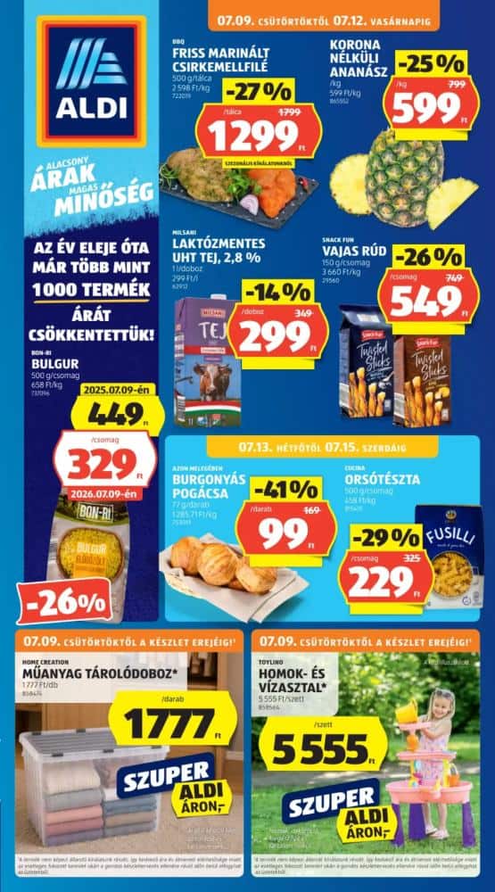 Aldi akciós újság 2026. 07.09-07.15 29. hét
