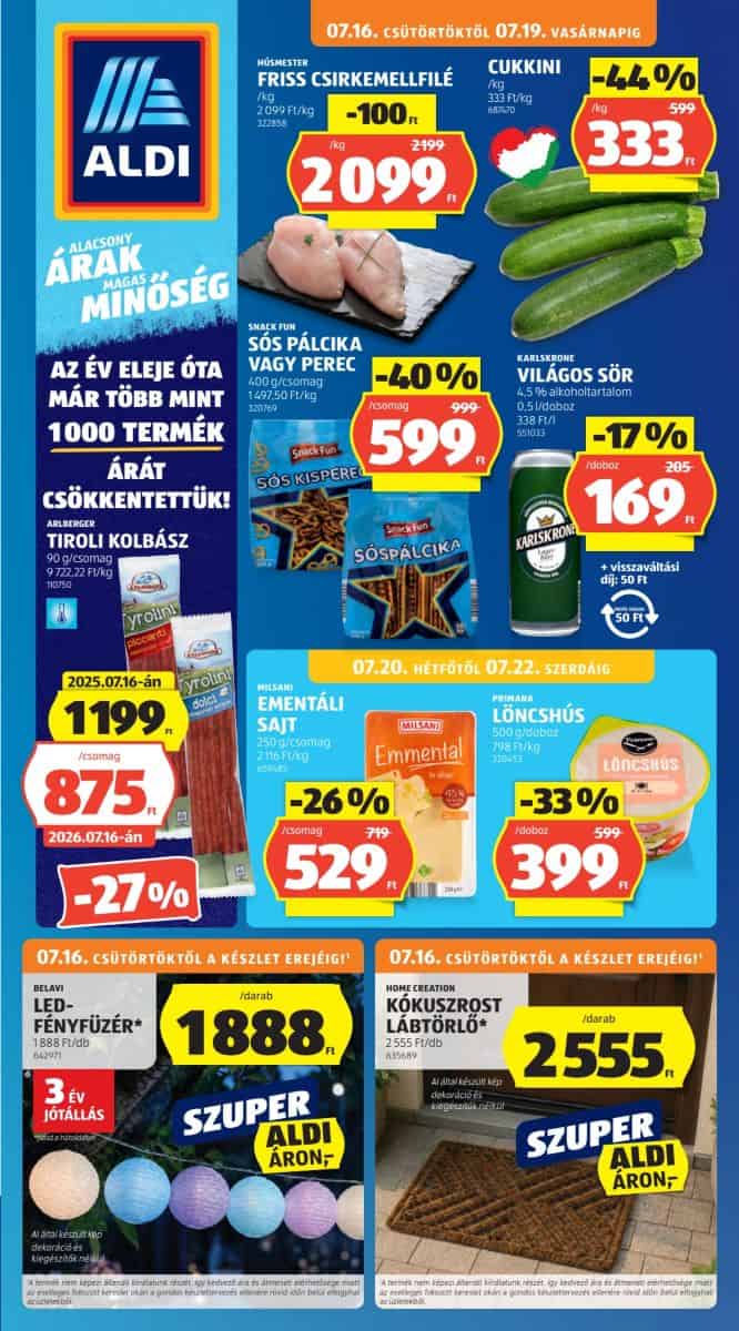 Aldi akciós újság 2026. 07.16-07.22 29. hét