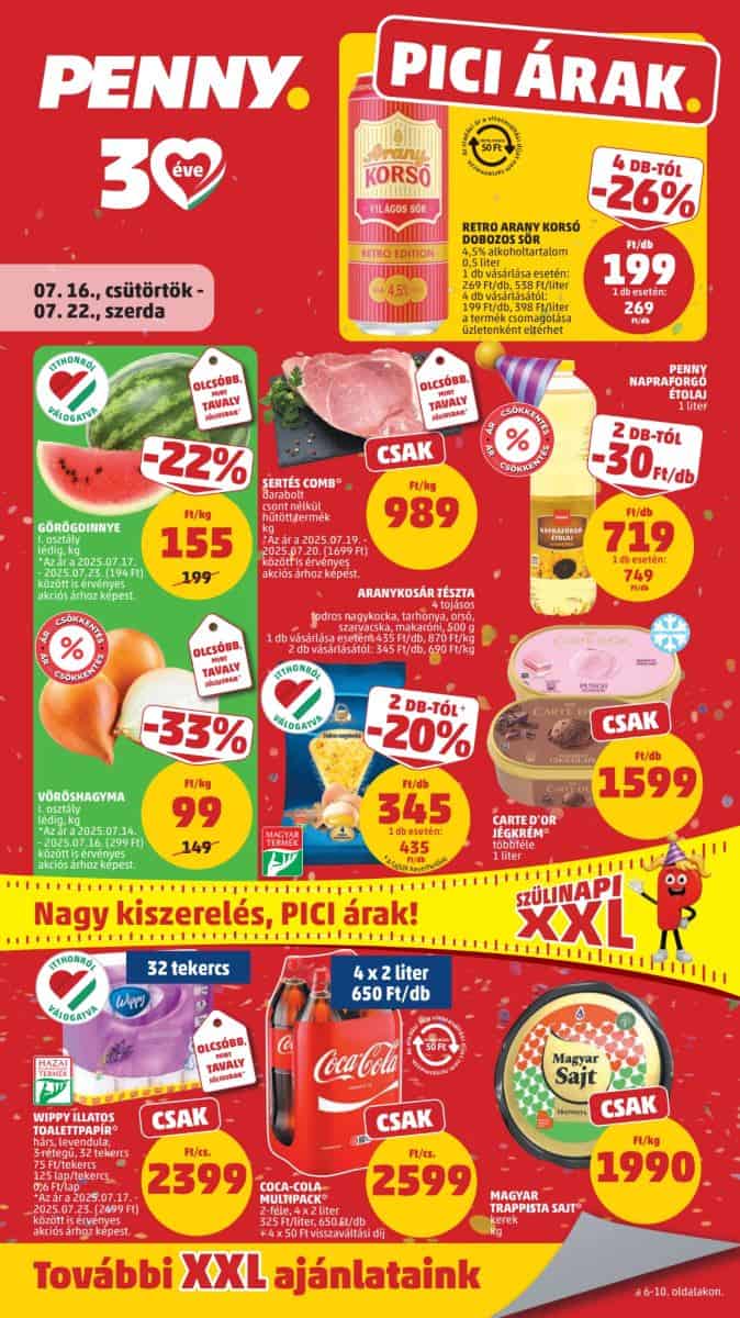 Penny akciós újság 2026. 07.16-07.22 29. hét