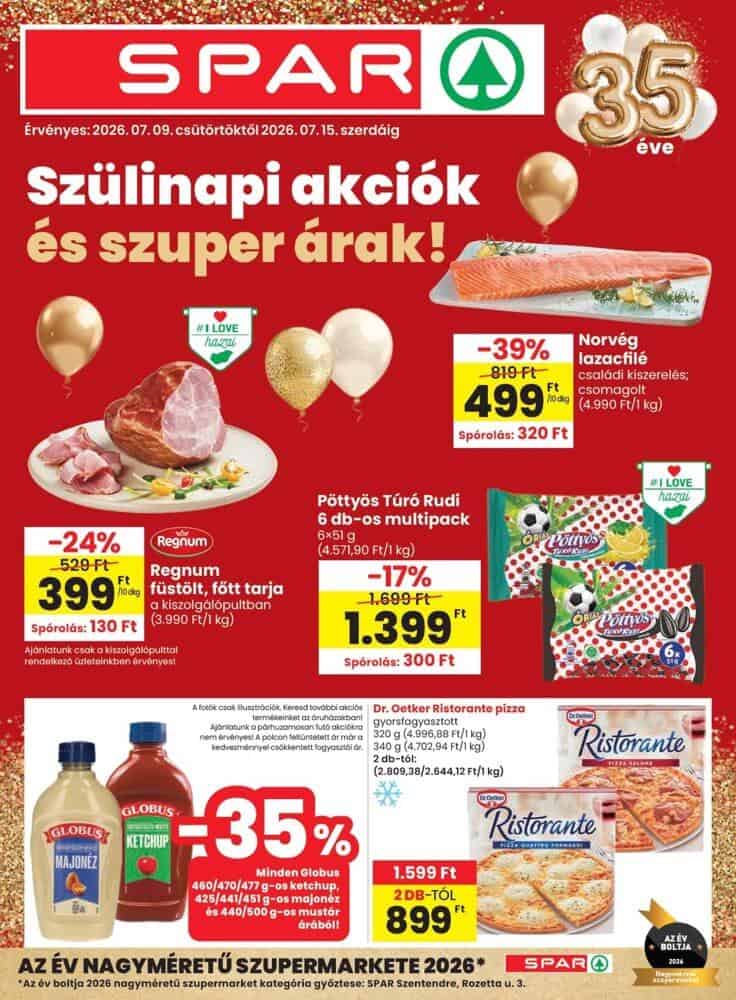 Spar Akciós Újság (07.09-07.15): Szülinapi Árak és Lazac Akció