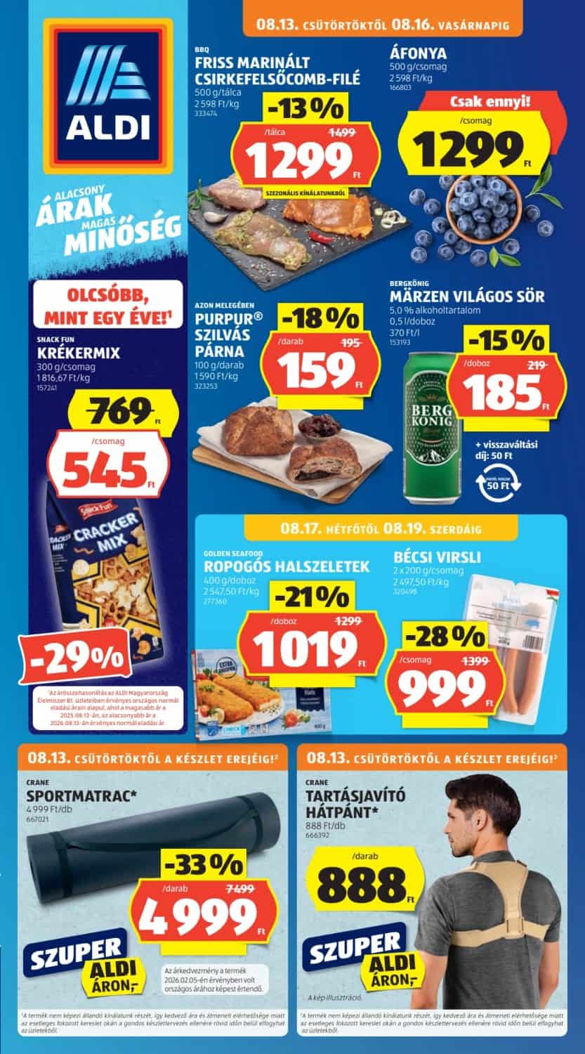 Aldi akciós újság 2026. 08.13-08.19 - 33. hét