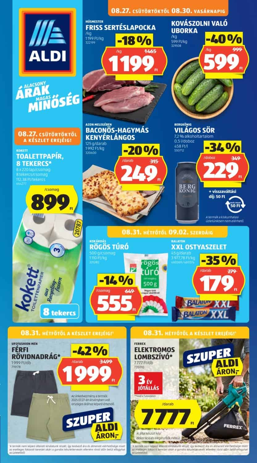 ALDI akciós újság 2026. 08.27-09.02