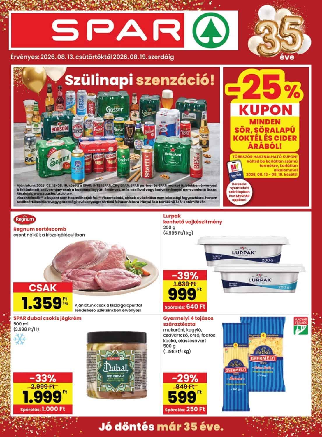 Spar akciós újság 2026. 08.13-08.19