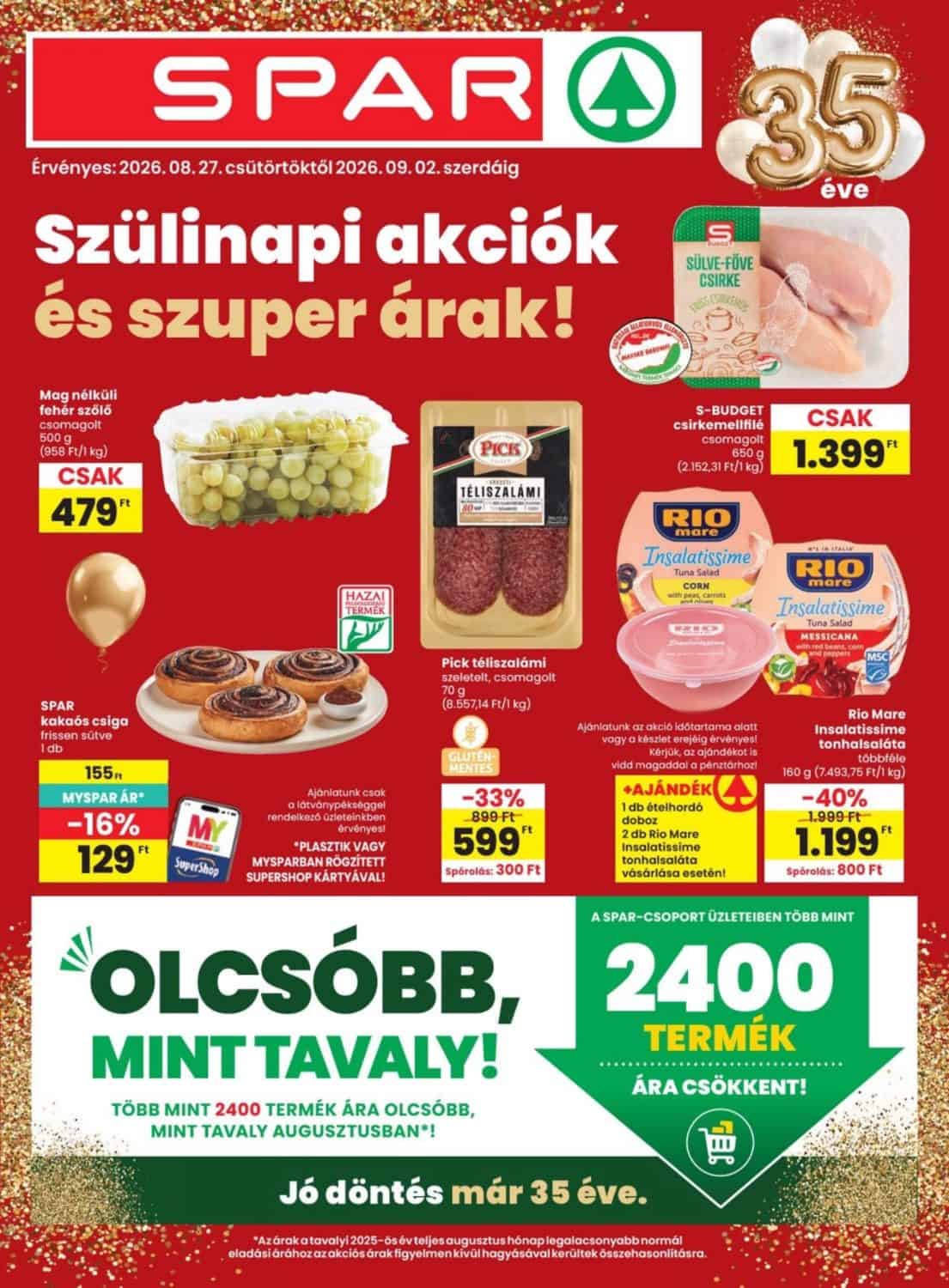 Spar Akciós Újság 2026. 08.27-09.02 - 35. hét