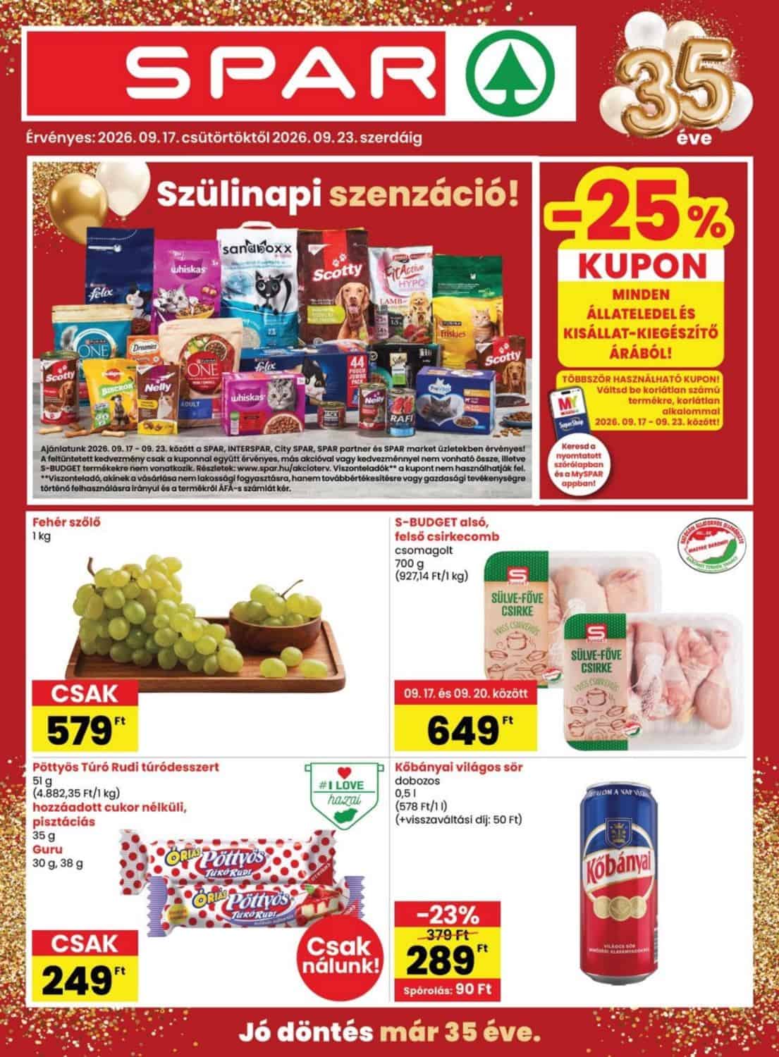 Spar akciós újság 2026. 09.17–09.23 - 38. hét