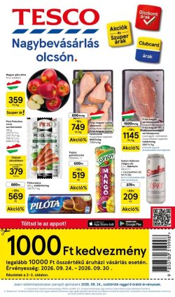 Tesco Akciós Újság 2026. 09.24–09.30 – 39. hét