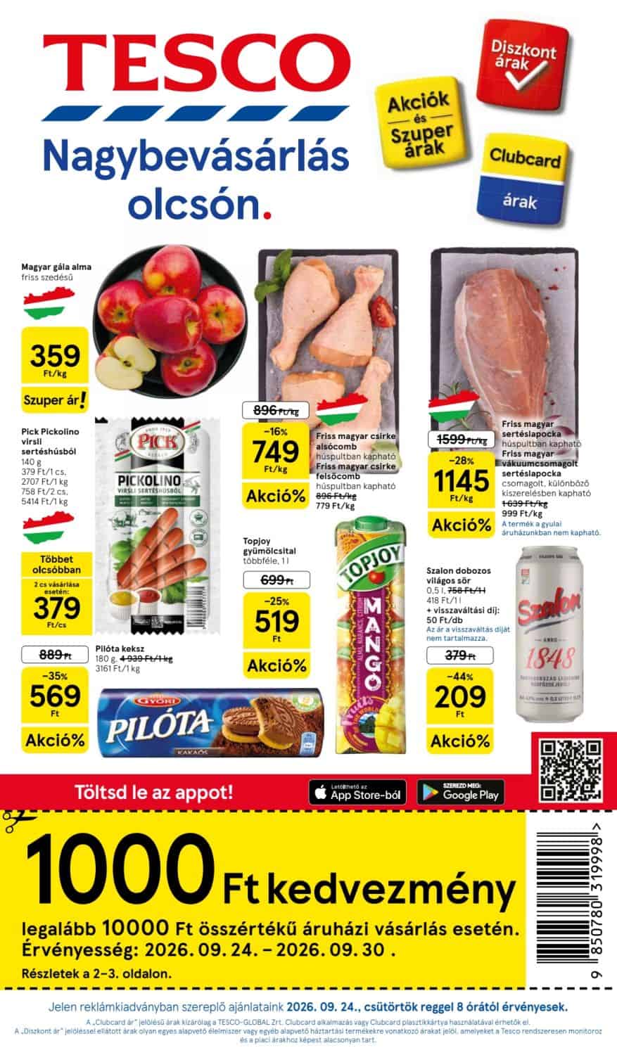 Tesco Akciós Újság 2026. 09.24–09.30 - 39. hét