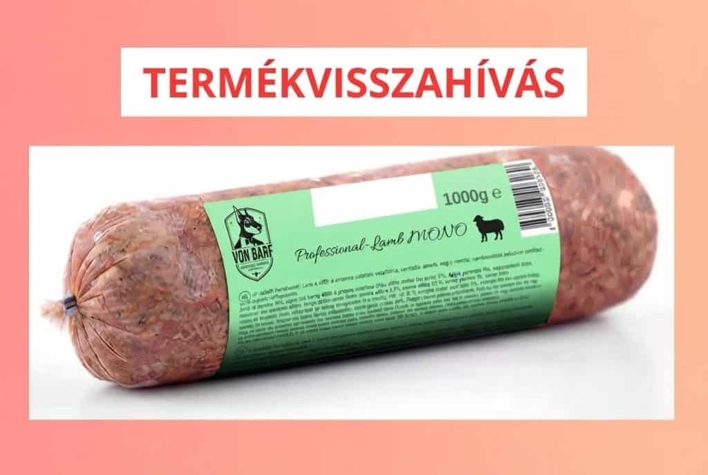 Von BARF Professional Lamb Mono kutyaeledel visszahívás, 1 kg-os csomagolás