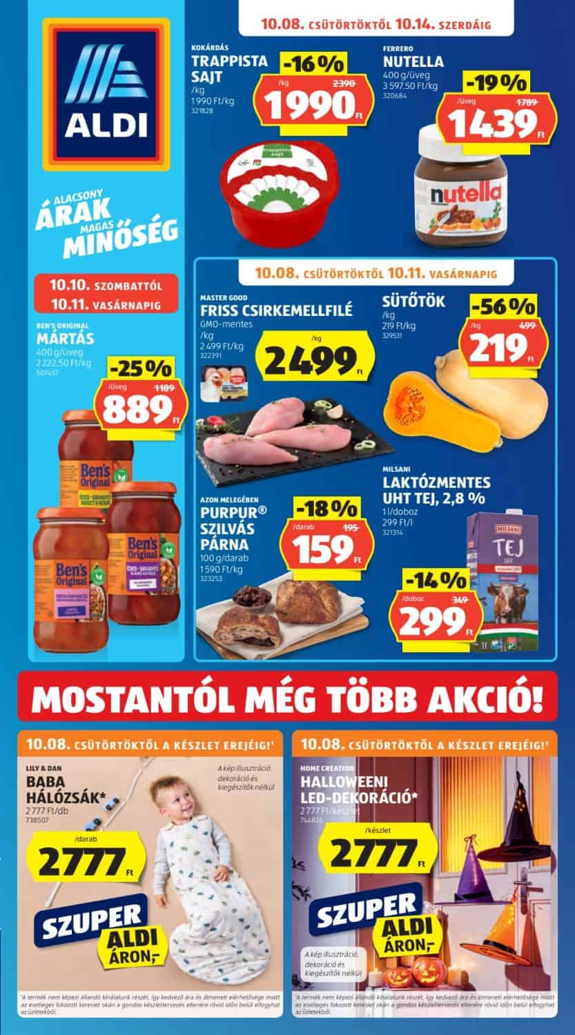 Aldi heti akciós újság akciós újság 2026. 10.08-10.14