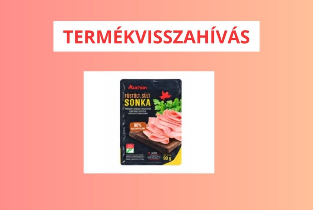 Auchan Nívó Füstölt sült sonka 90 g visszahívás – csomagolás és termékfotó