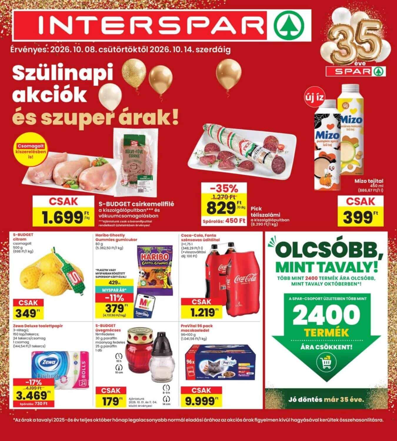 Interspar szórólap akciós újság 2026. 10.08-10.14