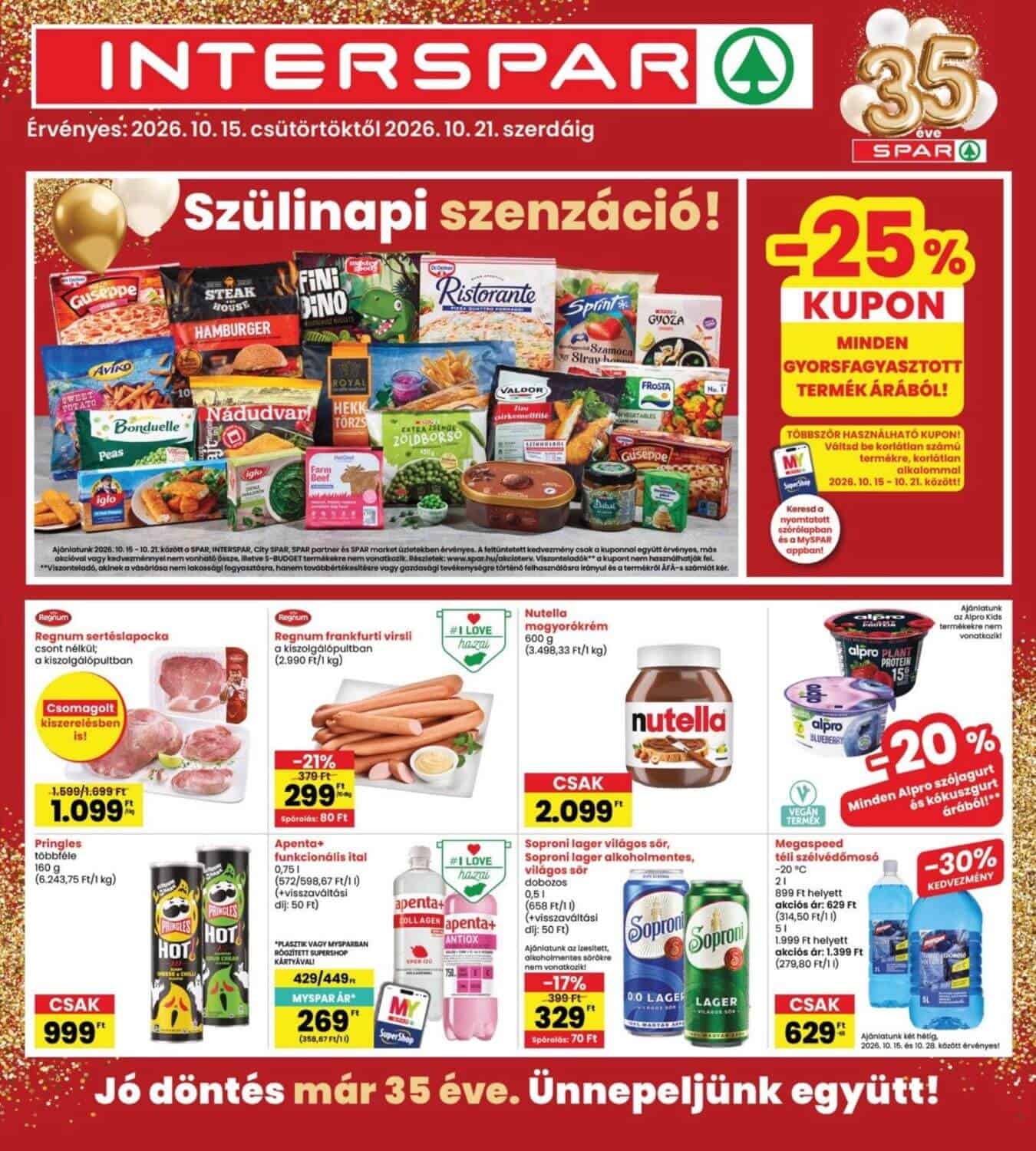Interspar szórólap akciós újság 2026. 10.15-10.21